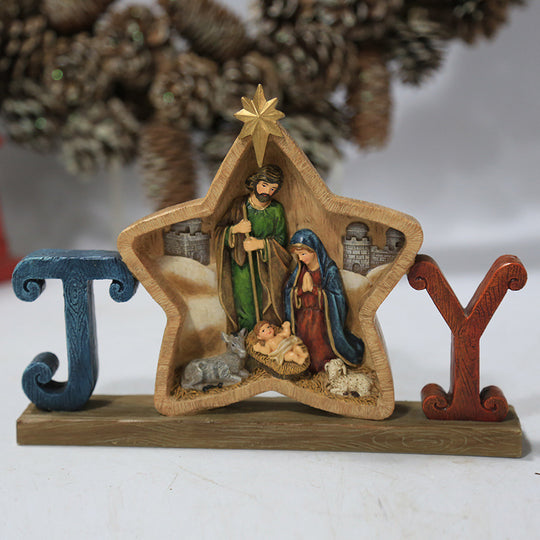 Christian Nativity Scene Decorative Desktop Ornament