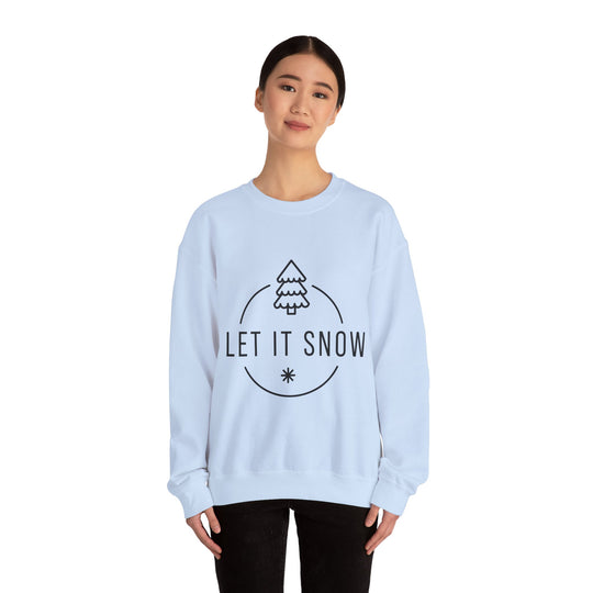 Cozy Winter Sweatshirt: "Let It Snow" Unisex Heavy Blend Crewneck for Holiday Cheer, Winter Fun, Gift for Snow Lovers, Seasonal Comfort