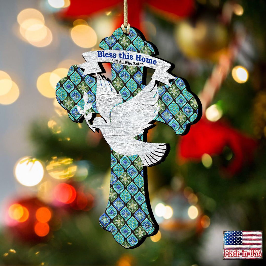 Blessings Cross Wooden Ornaments by G. DeBrekht - Nativity Holiday Decor - 8191163-2