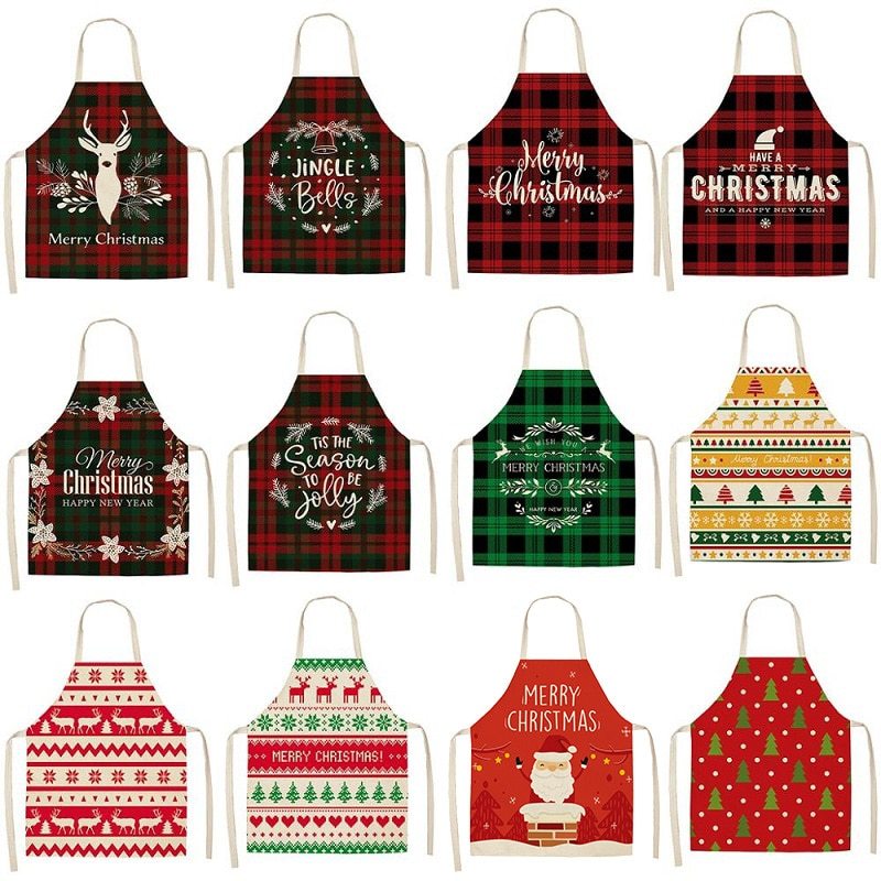 Cotton linen Christmas apron