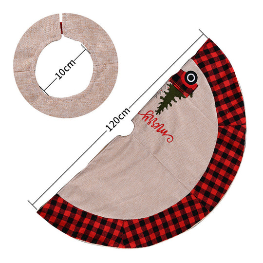 Farmhouse Linen Red Truck Christmas Tree Skirt