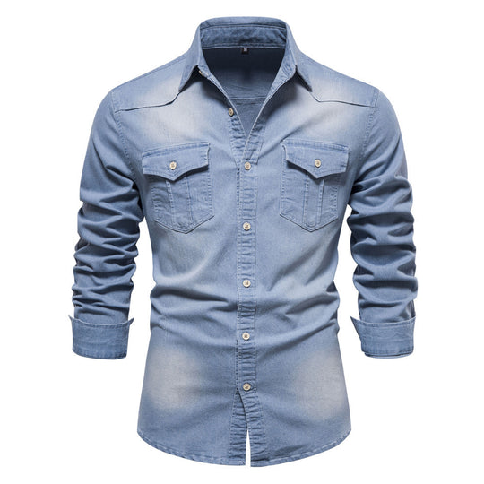Men's Casual Long-sleeved Denim Shirt