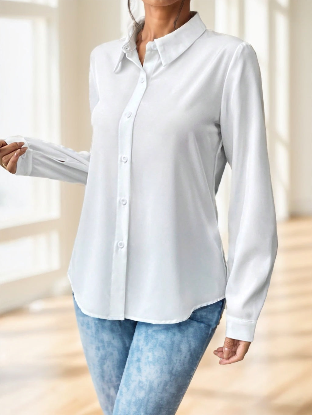 Women's Long Sleeve Button Shirt