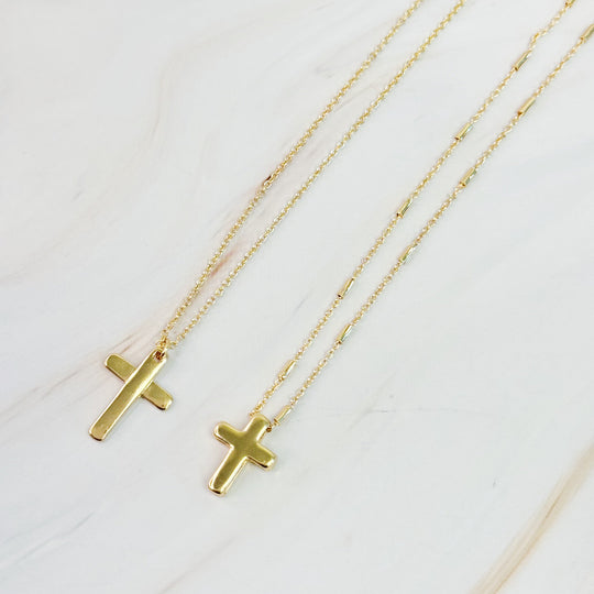 Pretty Chain Cross Necklace Set Of 2-2