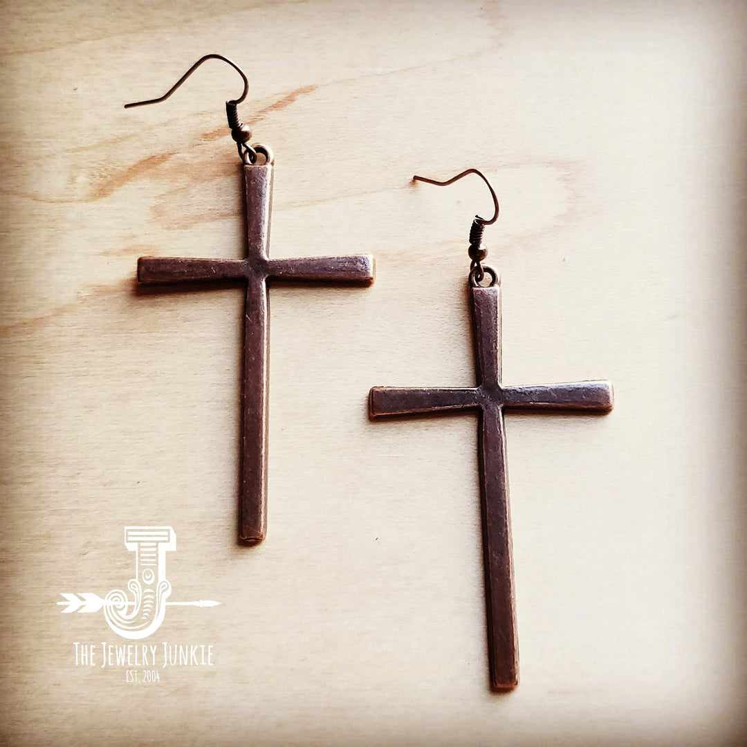 Copper Cross Earrings 235Q-0