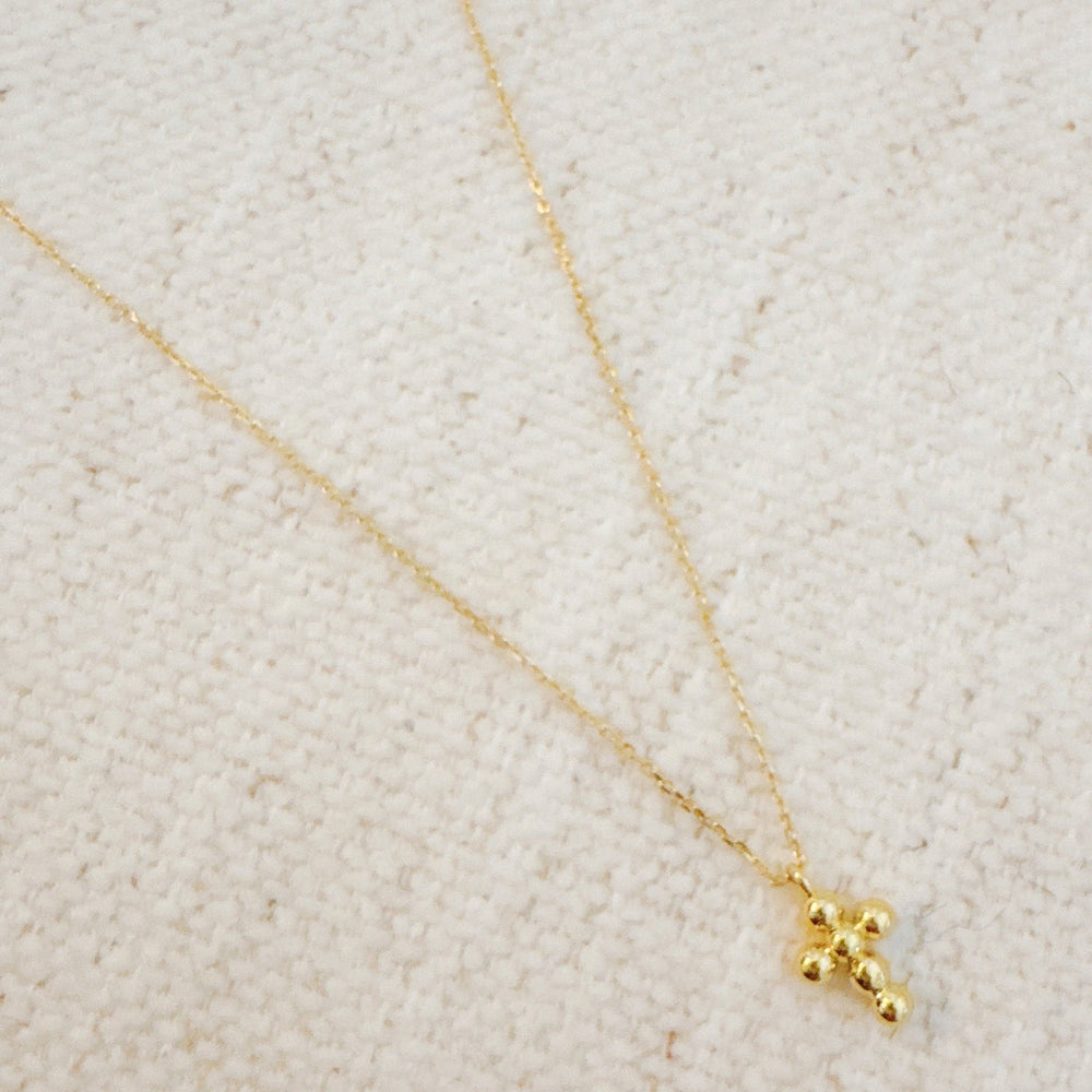 Mini Dot Cross Pendant Necklace-1