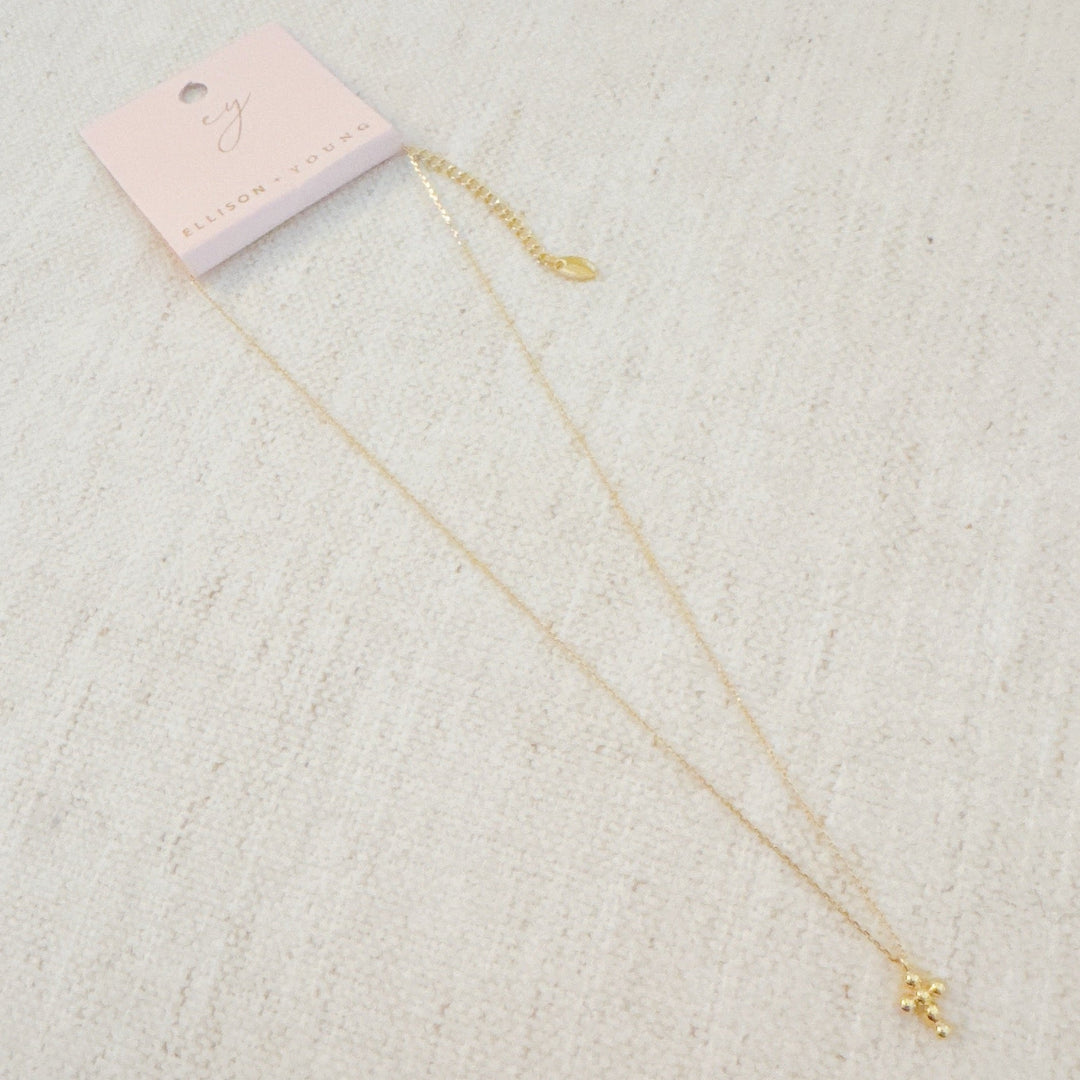 Mini Dot Cross Pendant Necklace-3