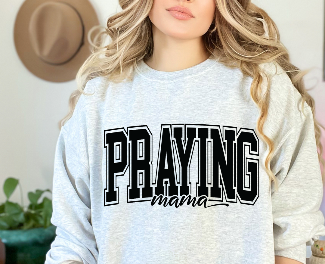 Christian Sweatshirt-Praying Mama-Varisty Style-0