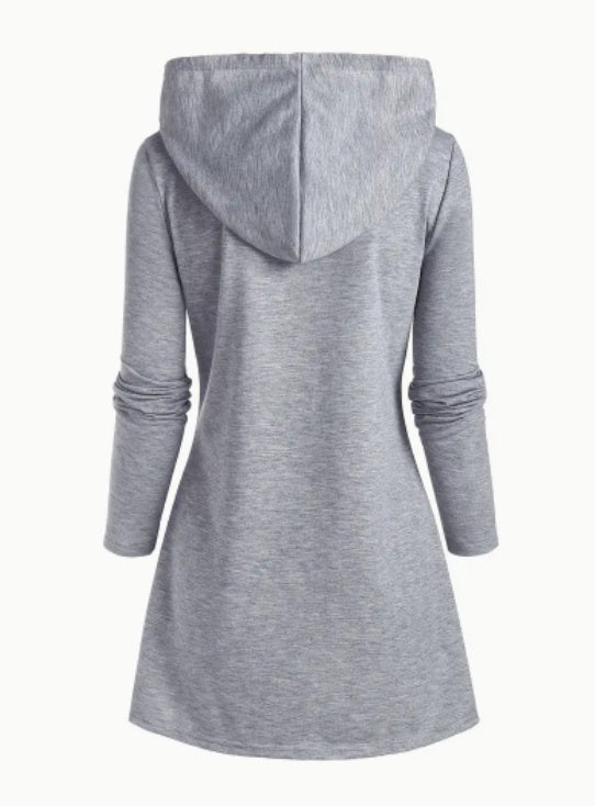 Women's Casual Long Hoodie With Faith Cross Design