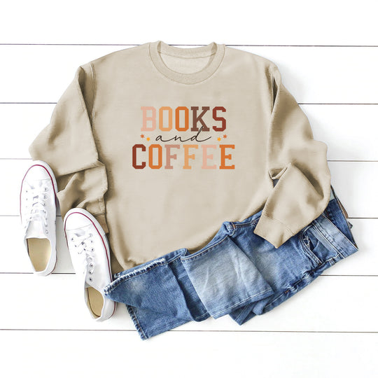 Books and Coffee Crew Neck Sweatshirt