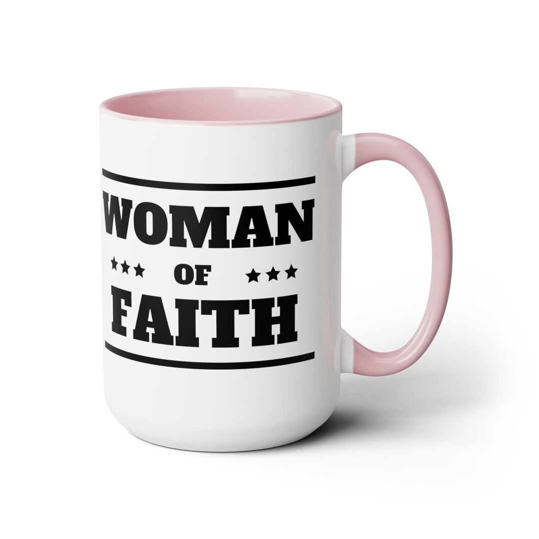 Ceramic Coffee Mug 15oz - Woman of Faith Black Illustration-3