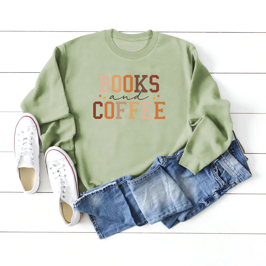 Books and Coffee Crew Neck Sweatshirt