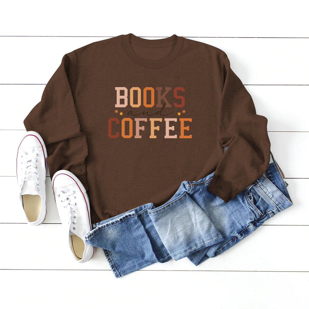 Books and Coffee Crew Neck Sweatshirt