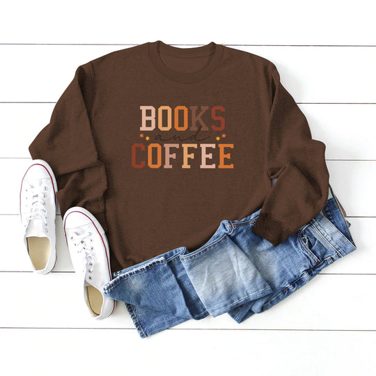 Books and Coffee Crew Neck Sweatshirt
