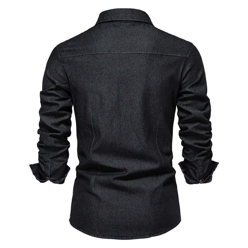 Men's Casual Long-sleeved Denim Shirt
