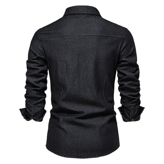 Men's Casual Long-sleeved Denim Shirt