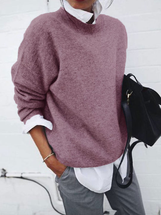 Long Sleeve Pullover Fall And Winter Solid Color Sweater