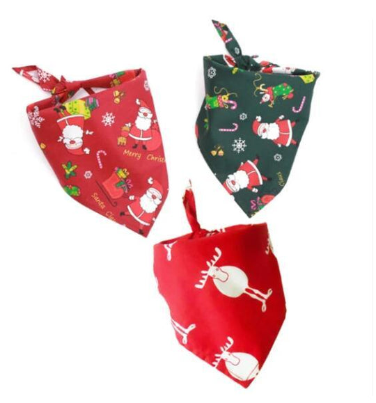 Christmas Cotton Print Pet Bandana Scarf
