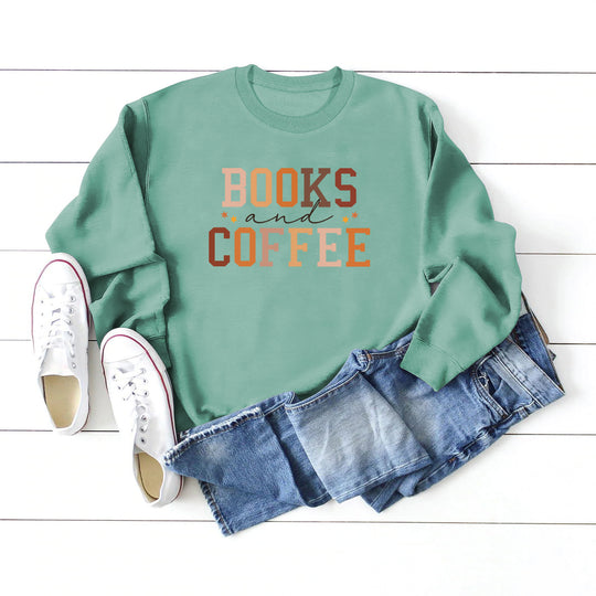 Books and Coffee Crew Neck Sweatshirt