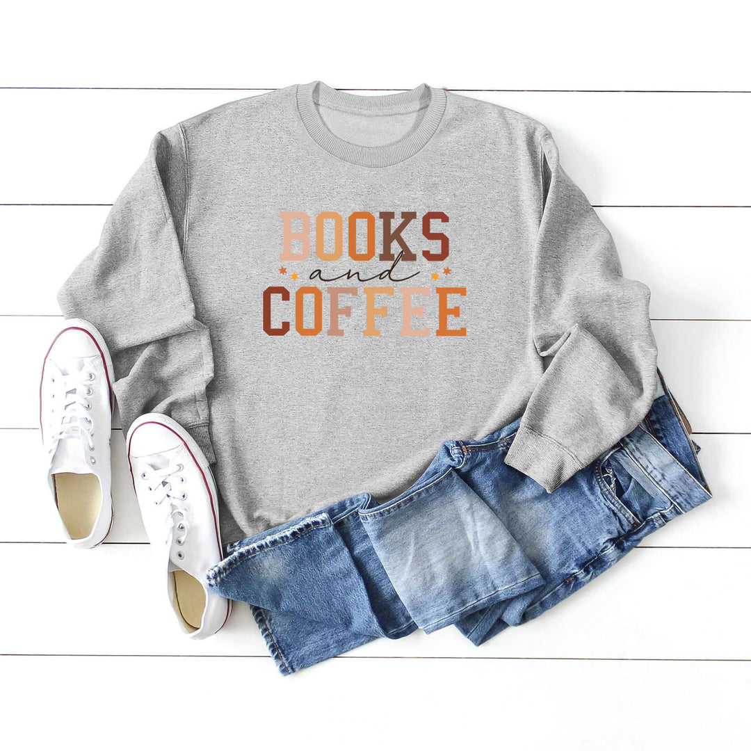 Books and Coffee Crew Neck Sweatshirt