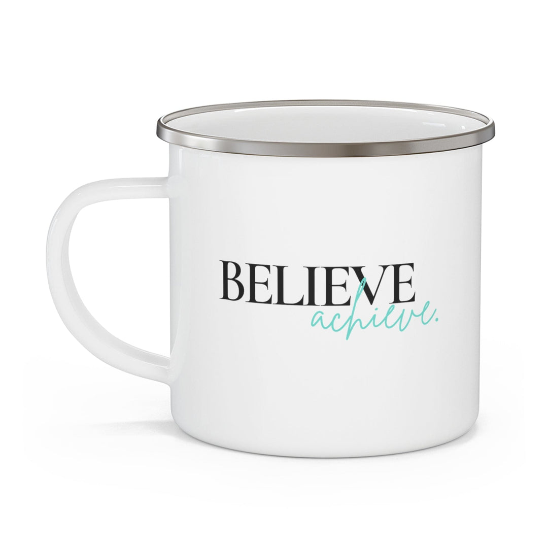 Enamel Camping Mug - Believe and Achieve - Inspirational Motivation-2