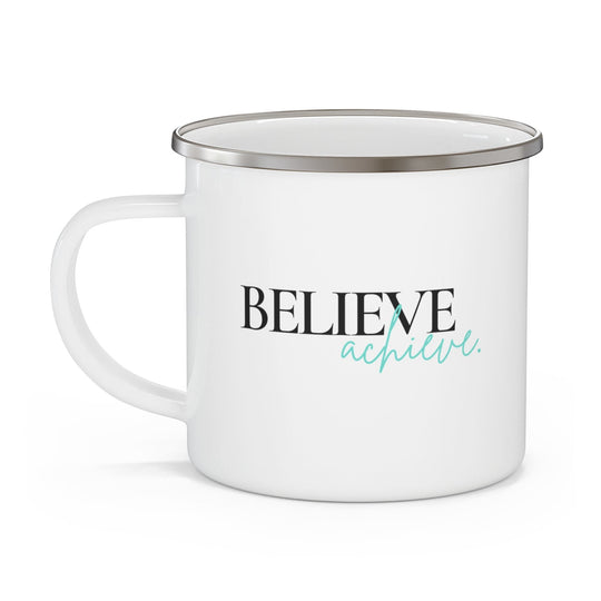 Enamel Camping Mug - Believe and Achieve - Inspirational Motivation-2