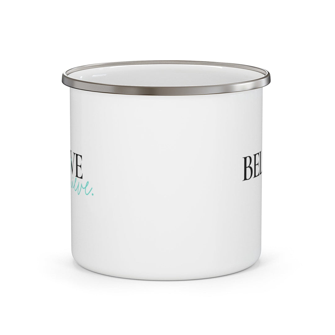 Enamel Camping Mug - Believe and Achieve - Inspirational Motivation-1