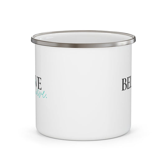 Enamel Camping Mug - Believe and Achieve - Inspirational Motivation-1