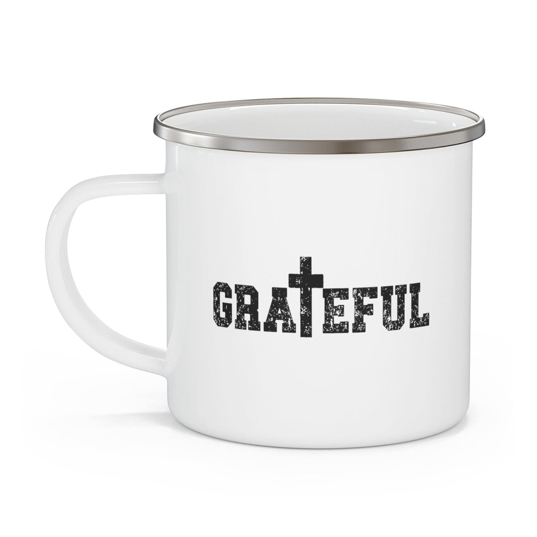 Enamel Camping Mug - Grateful Cross Black Illustration-2
