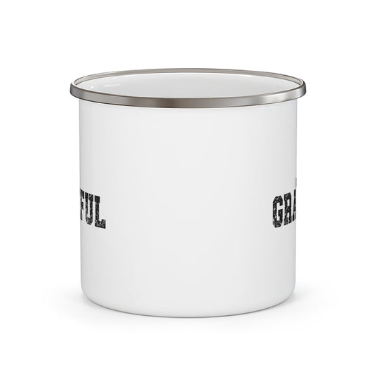 Enamel Camping Mug - Grateful Cross Black Illustration-1