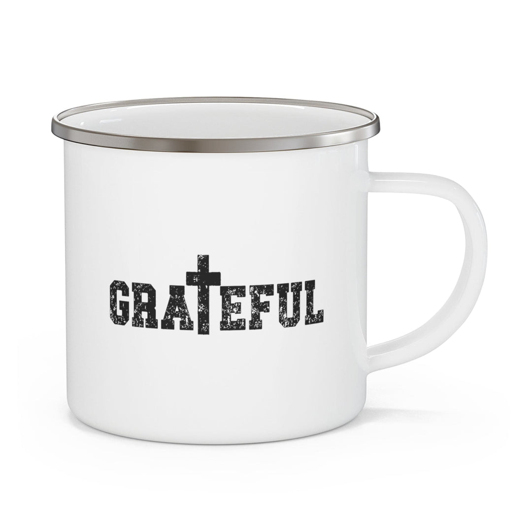 Enamel Camping Mug - Grateful Cross Black Illustration-0