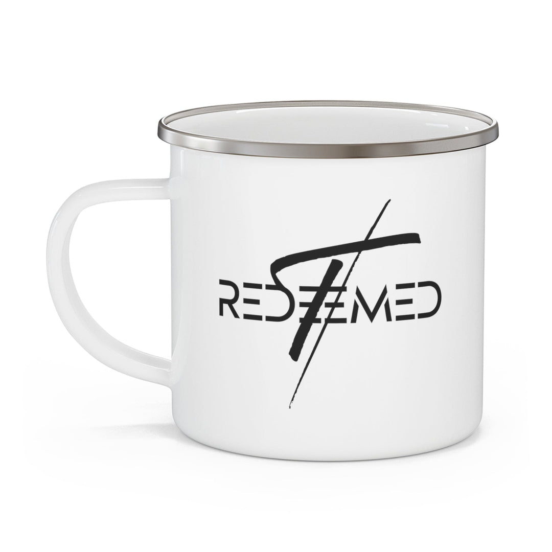 Enamel Camping Mug Redeemed Cross Black Illustration-2
