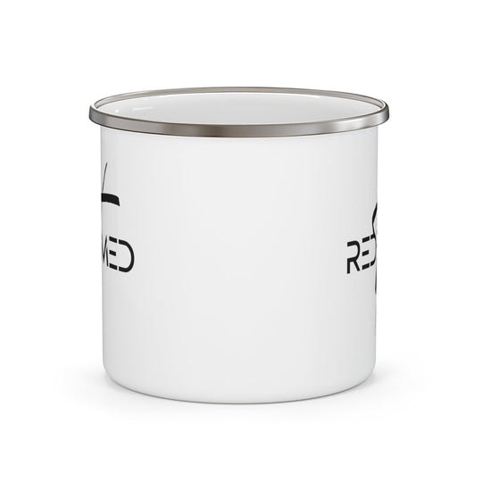 Enamel Camping Mug Redeemed Cross Black Illustration-1