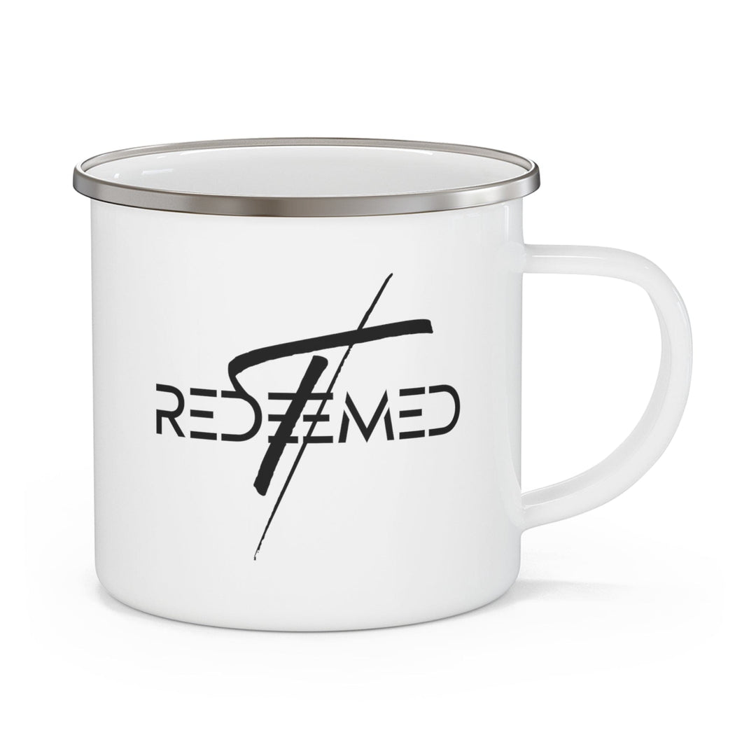 Enamel Camping Mug Redeemed Cross Black Illustration-0