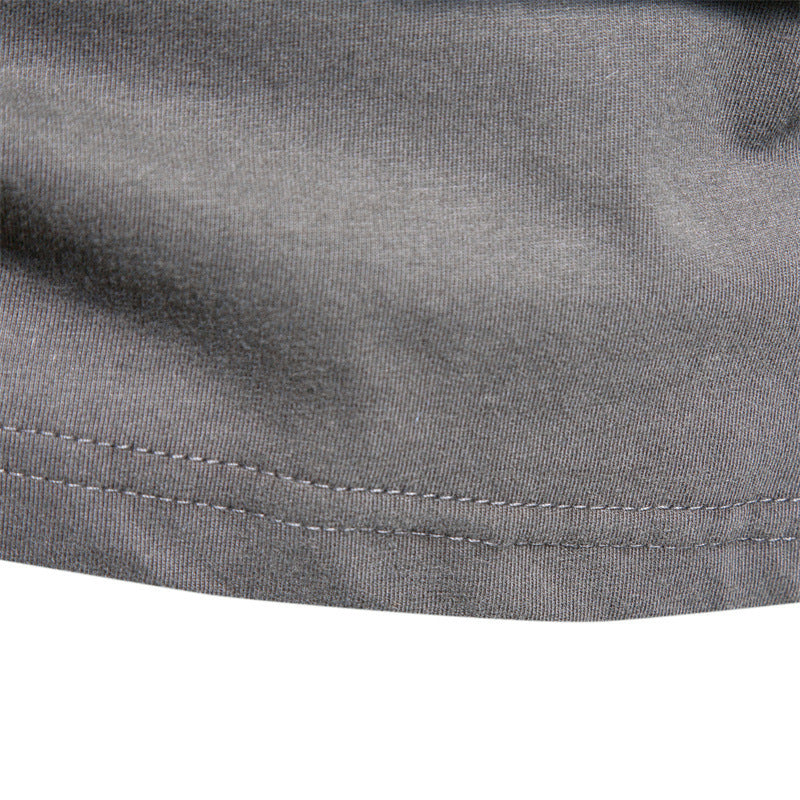Men's Fashion Casual Exercise Outer Wear Round Neck Cotton Base Shirt