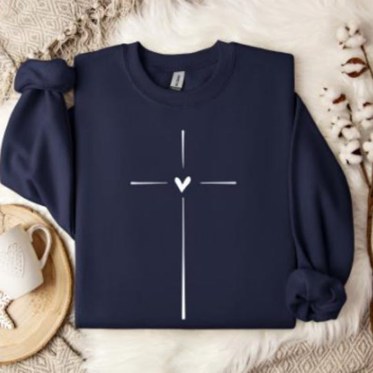 Heart-shaped Cross Loose Sweatshirt