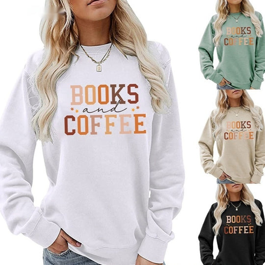 Books and Coffee Crew Neck Sweatshirt