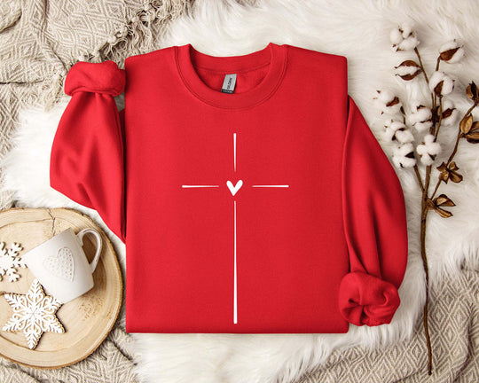 Heart-shaped Cross Loose Sweatshirt