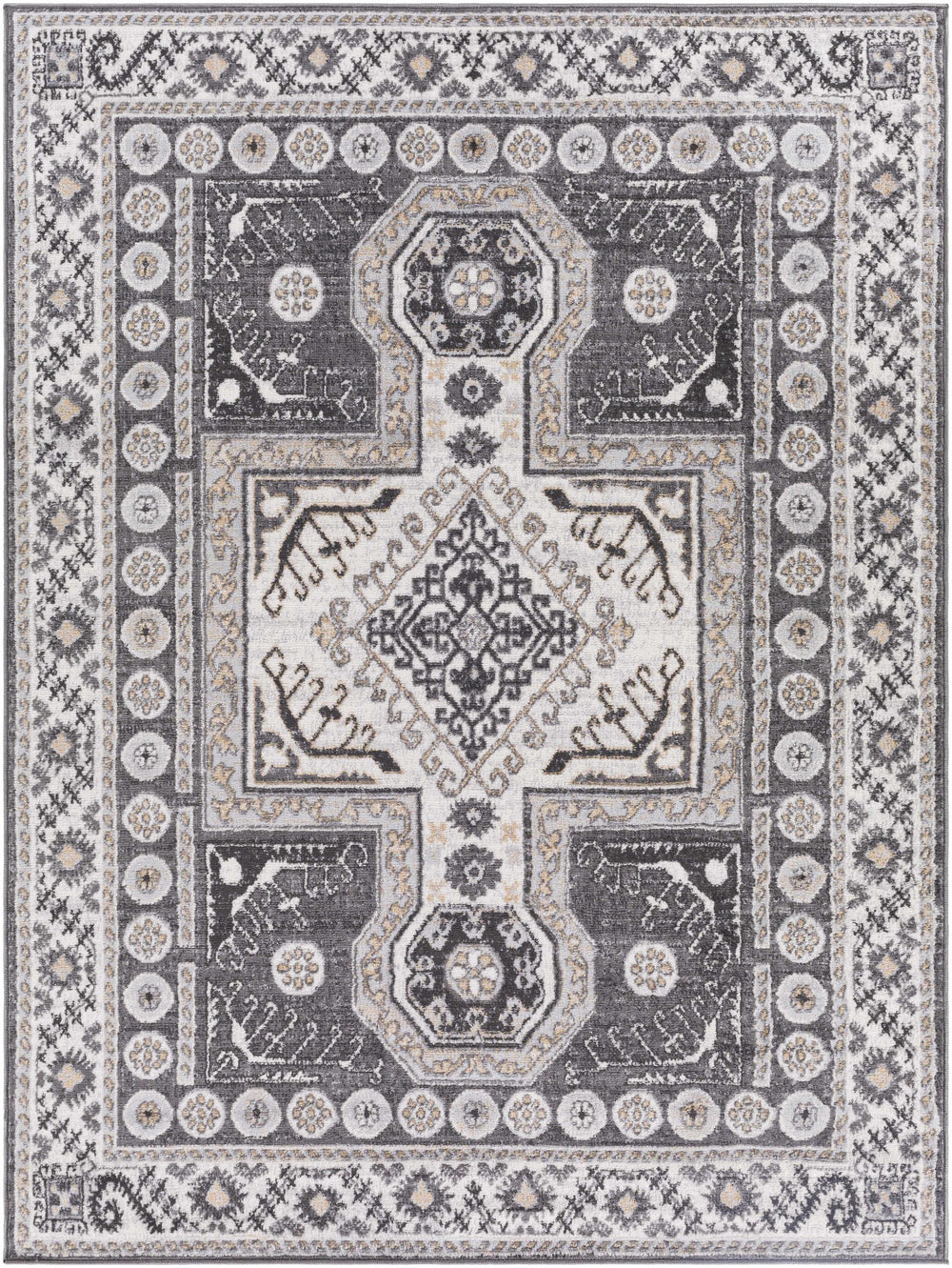 Harrah Gray Cross Rug - Clearance-1
