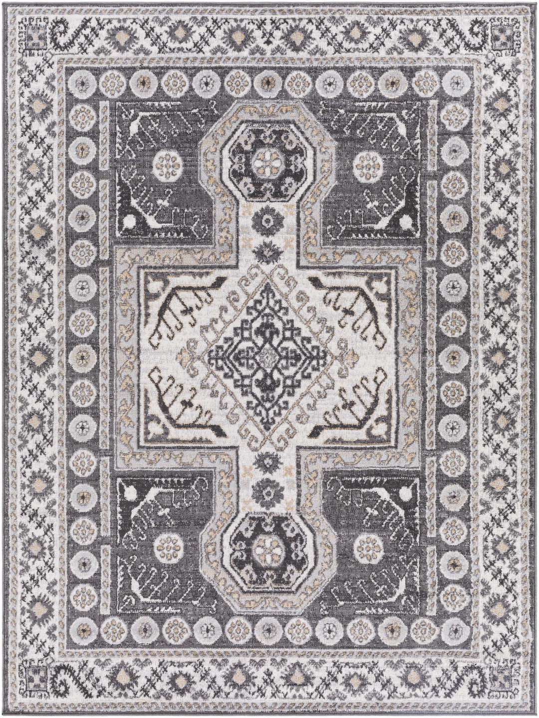 Harrah Gray Cross Rug - Clearance-1