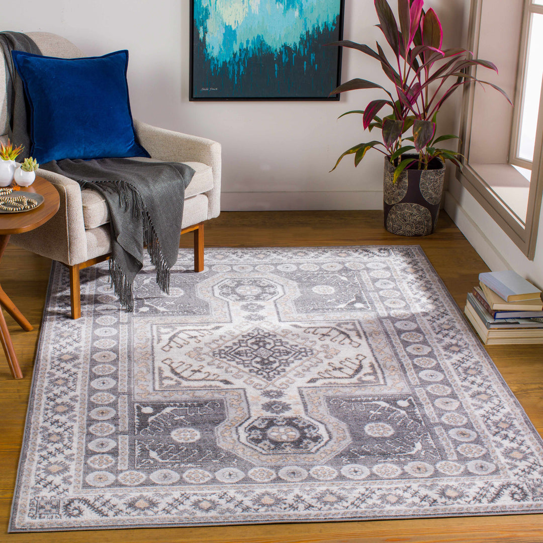 Harrah Gray Cross Rug - Clearance-0