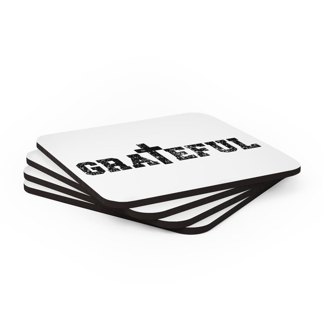 Home Decor - Coaster Set - 4 Piece Home/office - Grateful Christian Inspiration Affirmation-3