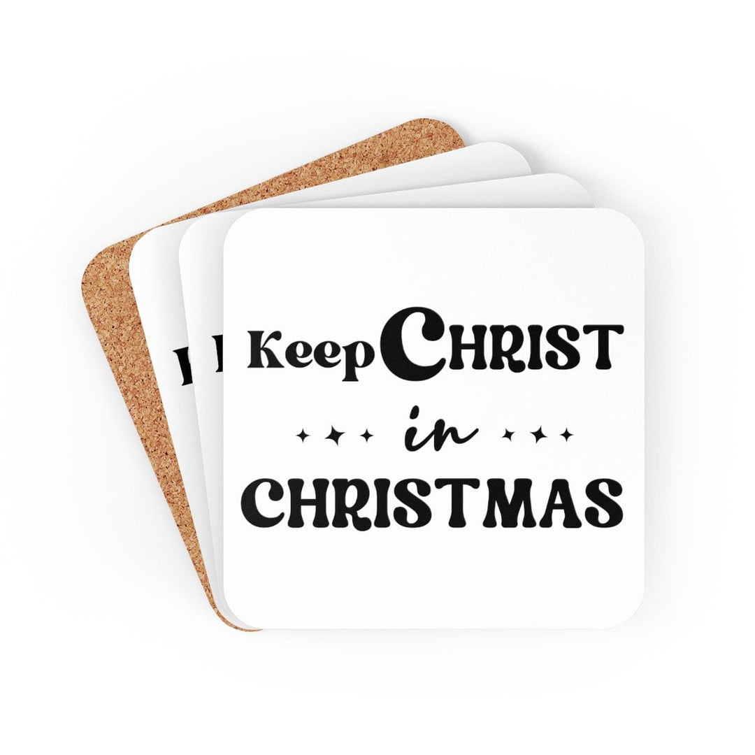 Home Decor - Coaster Set - 4 Piece Home/office - Keep Christ in Christmas - Christian Holiday-0