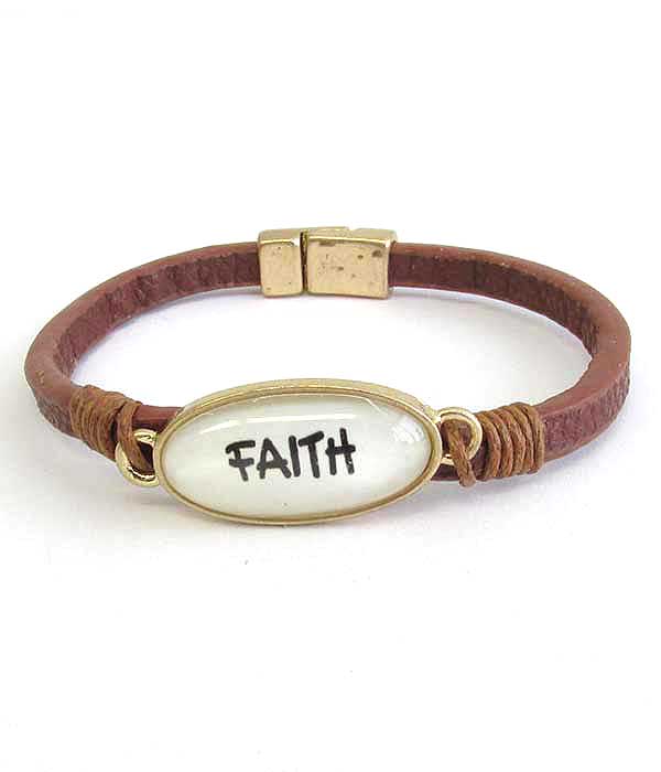 RELIGIOUS INSPIRATION CABOCHON MAGNETIC BRACELET - FAITH-0