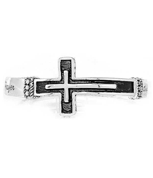 RELIGIOUS INSPIRATION CROSS STRETCH BRACELET - LORD'S PRAYER-0