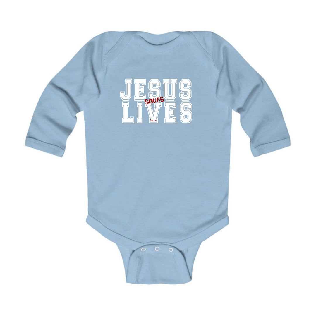 Infant Long Sleeve Graphic T-shirt - Jesus Saves Lives White Red-5
