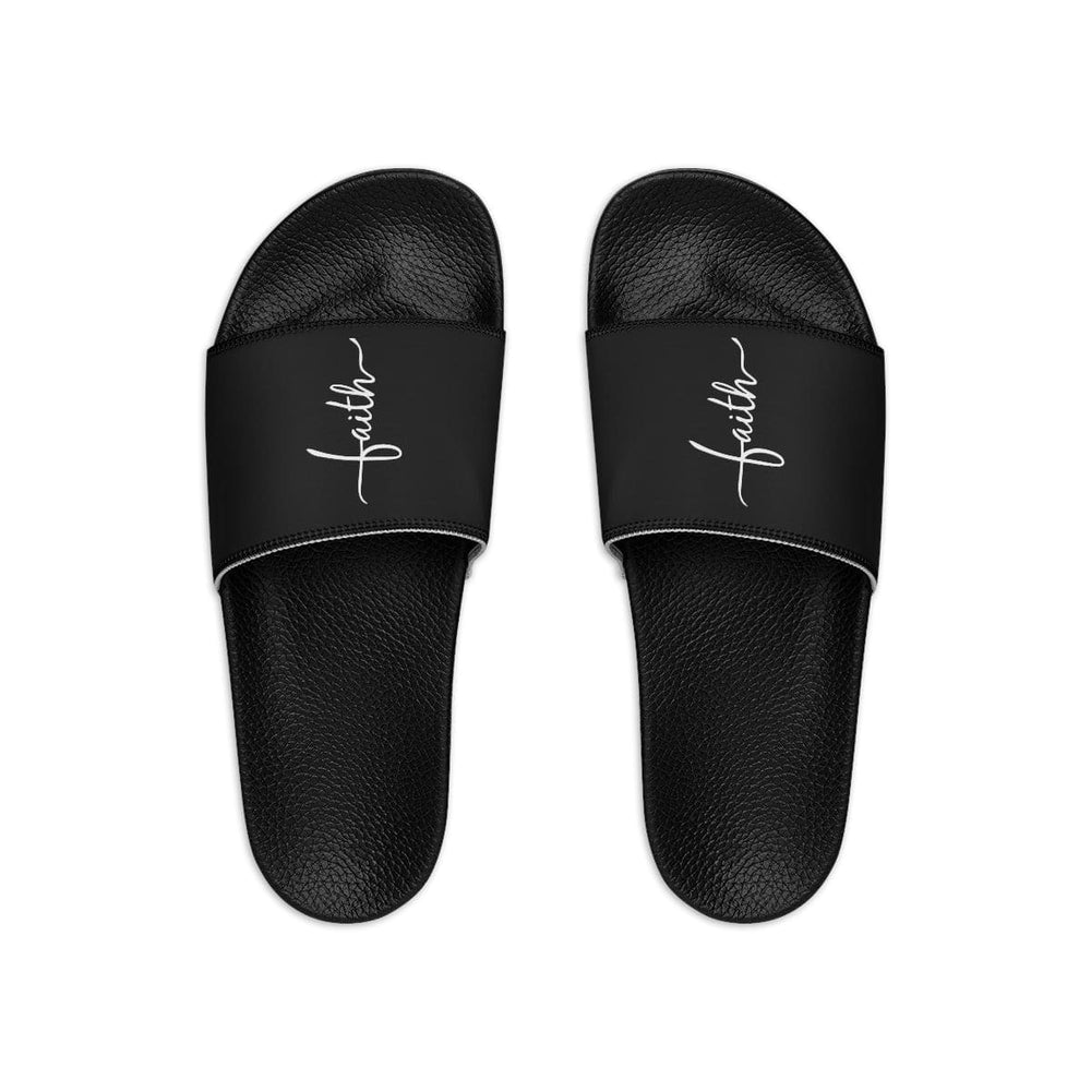 Mens Black Slide Sandals - Faith Christian Inspiration-1