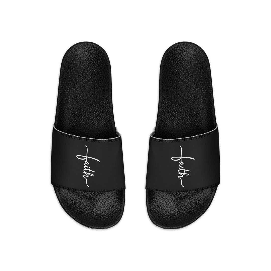 Mens Black Slide Sandals - Faith Christian Inspiration-0