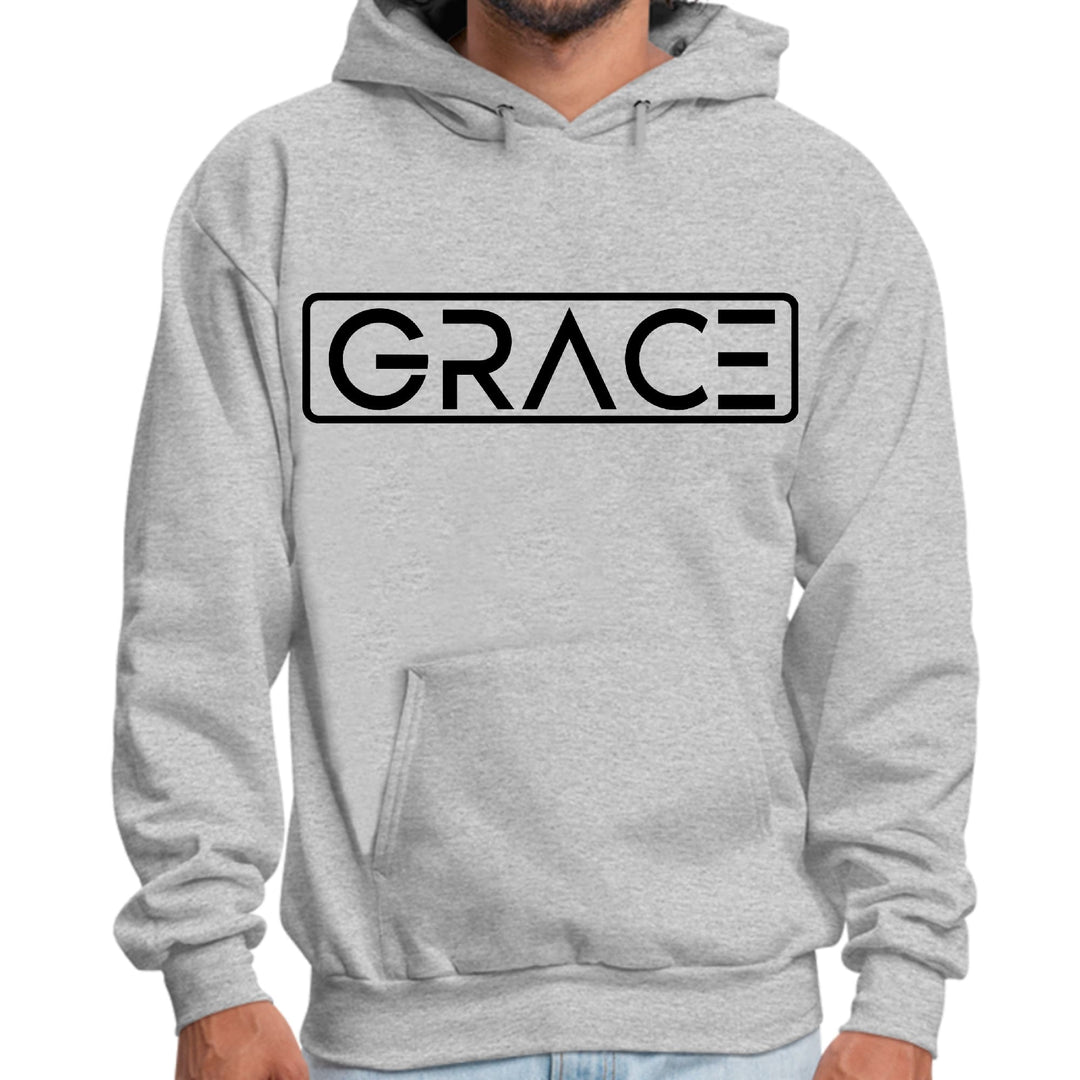 Mens Graphic Hoodie Grace Christian Black Illustration-1