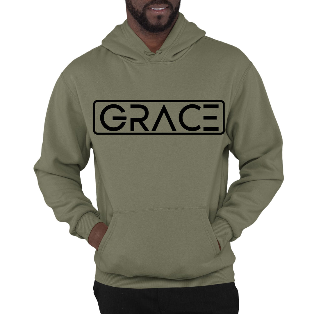 Mens Graphic Hoodie Grace Christian Black Illustration-4